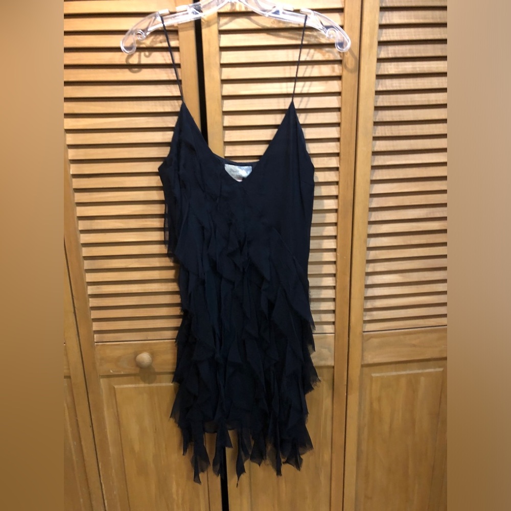 NWT - Elizabeth and James - Short Black Silk Flowy Dress- size S